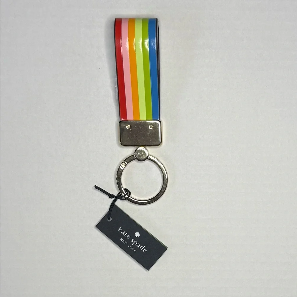 Kate Spade Rainbow Pride Gift Set Shirt Crossbody Bag & Keychain Charm NWT - Picture 16 of 16